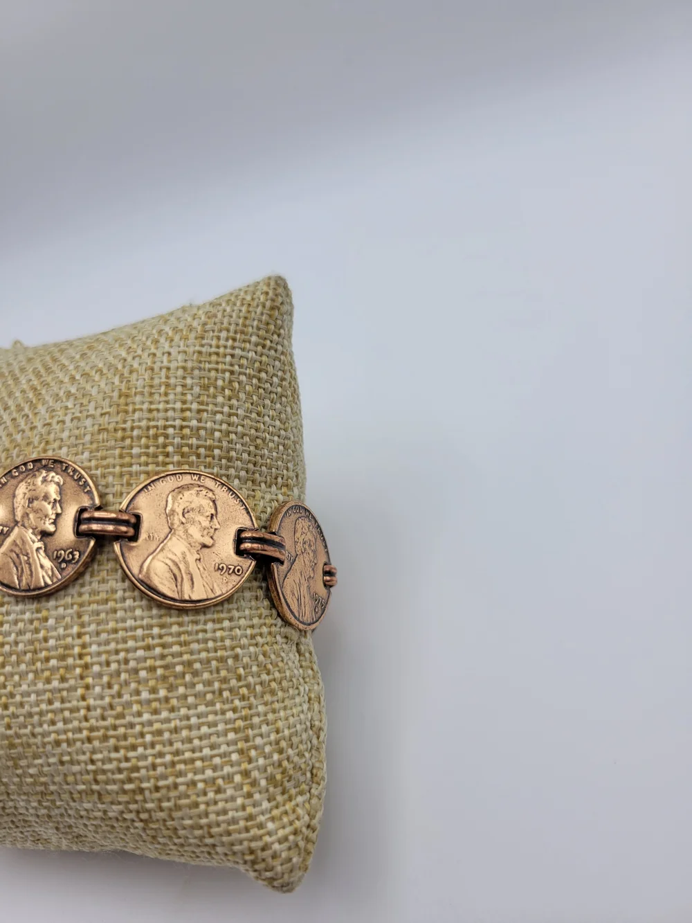 Vintage-Inspired Copper Penny Link Bracelet - Women's Jewelry